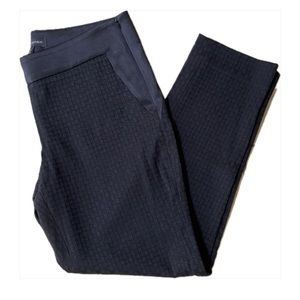 NWT Banana Republic Ankle Pant, Black Brocade Fabric w/ Satin Trim, Size 10